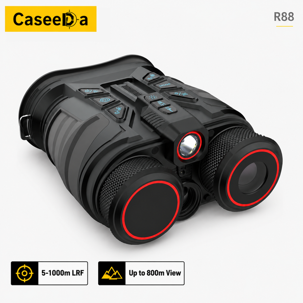 Caseeda Multi-spectral Thermal&Night Vision&Daylight  Laser Rangefinder Flashlight and GPS Multi Function Binocular for Outdoor Observation